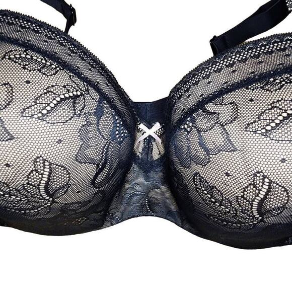 Cacique Women Intimates, Full Coverage Black & Taupe Padded Lace Bra, 42DD/42E - Picture 5 of 9